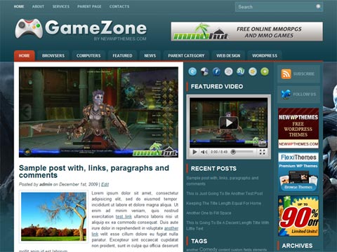 免费WordPress游戏主题：GameZone 