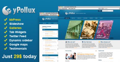 蓝色wordpress企业主题-yPollux（支持bbPress）