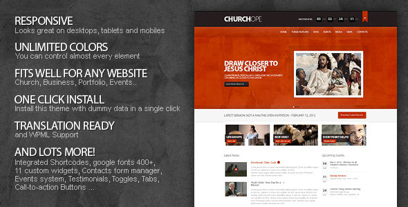 ThemeForest wordpress企业主题 - ChurcHope