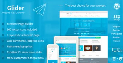 Glider 扁平化简洁风格wordpress企业主题