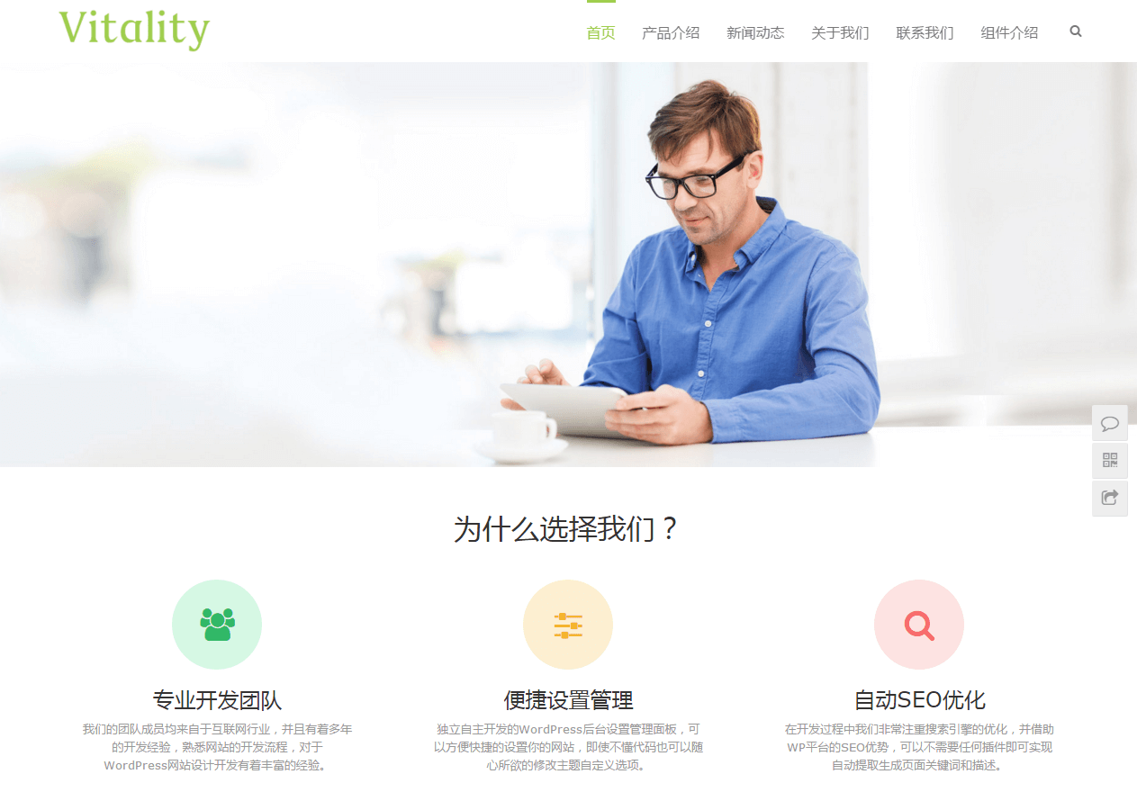 Vitality 中文原创Wordpress主题