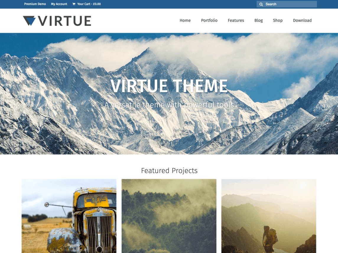Virtue  免费的电子商务Wordpress主题