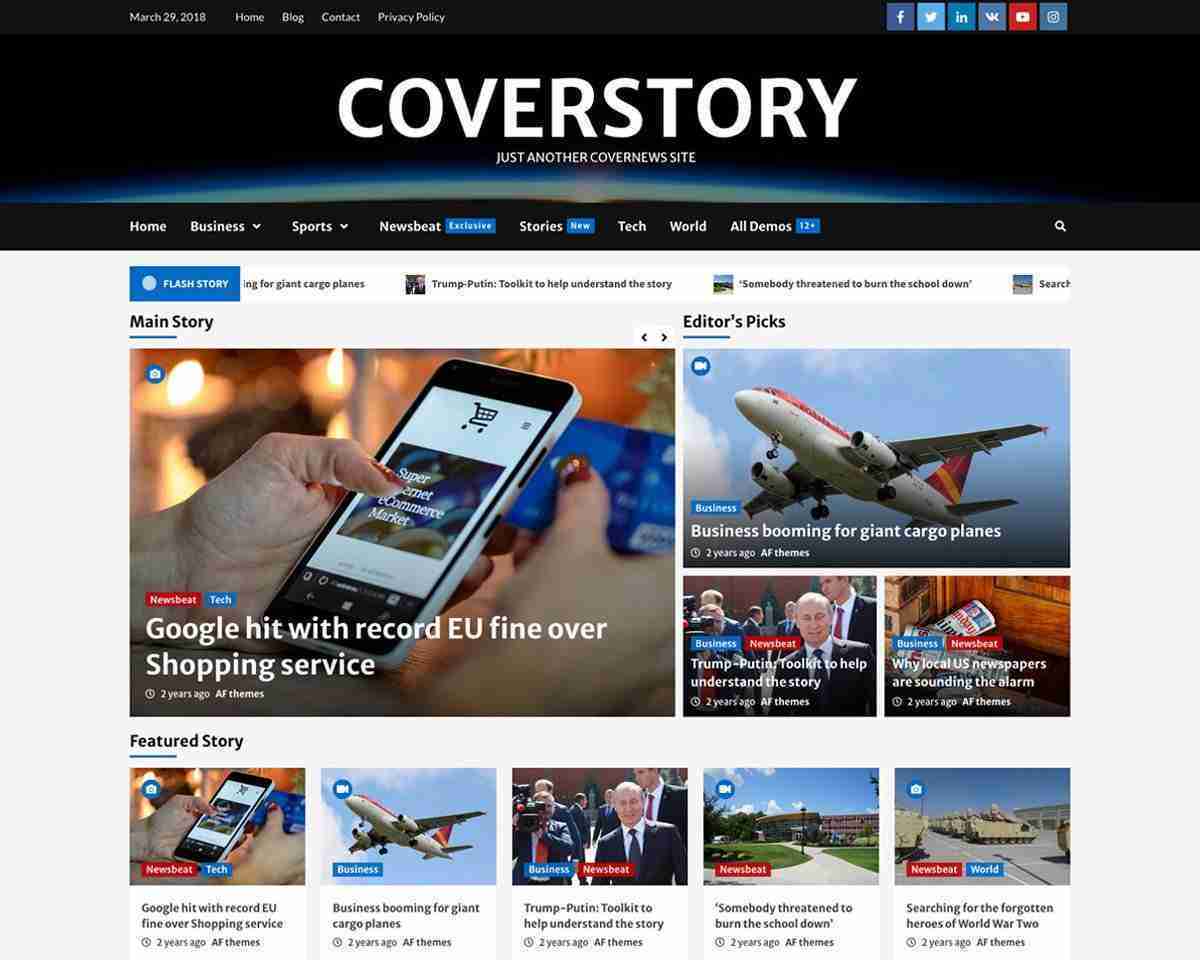CoverStory 免费WordPress博客主题