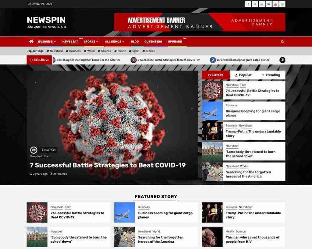 Newspin 免费WordPress新闻资讯主题