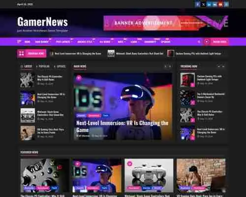 GamerNews 时尚流行的WordPress免费主题