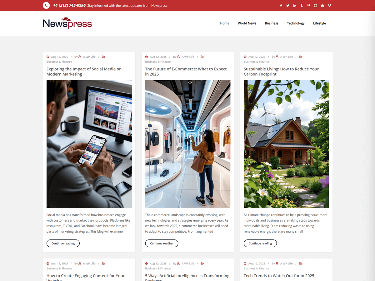 Newsexpress 免费博客主题